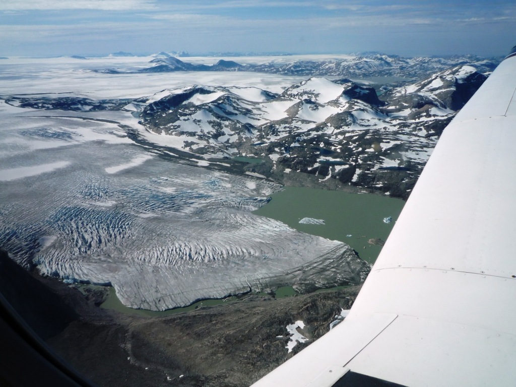 Greenland glacier and lake on the way to Nuuk